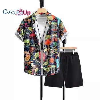 Мужской комплект рубашек Рубашка с рисунком Рубашка Алоха с цветочным принтом Роза Отложная 3D-принт На открытом воздухе Повседневная с коротким рукавом 3D-принт на пуговицах Одежда Одежда Мода S чёрный