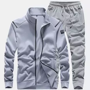 Мужской комплект спортивной одежды, качественный спортивный костюм, мужские осенние костюмы, спортивный костюм из 2 предметов, мужская модная одежда, большие размеры 7xl L чёрный