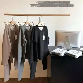 Мужской комплект термобелья из кашемира на осень/зиму - шерсть, шелк, нано 7A, плюс бархат.