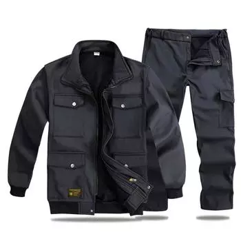 Мужской комплект, утепленный зимний комплект, спортивный костюм больших размеров, куртка с капюшоном + теплые длинные брюки, комплект из 2 предметов 4XL