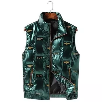 Мужской корейский вариант, тонкий повседневный жилет с воротником-стойкой, зимний пуховый жилет M белый