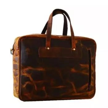 Мужской коричневый кожаный портфель-мессенджер Buff Business Professional Laptop Bag 16 x 12 x 4 in коричневый