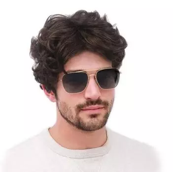 Мужской короткий черный коричневый кудрявый парик с челкой, натуральные многослойные синтетические волосы для повседневной носки, вечеринок, косплей, парики из высокотемпературного волокна чёрный