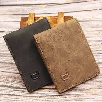 Мужской короткий кошелек с карманом для монет на молнии, модные мягкие кожаные мужские горизонтальные тонкие кошельки для денег, многофункциональные маленькие кошельки