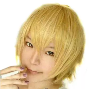 Мужской короткий парик, косплей, костюм для вечеринки, прямые парики, полный парик, подарок чёрный