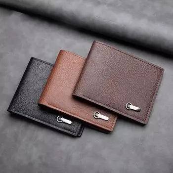 Мужской кошелек, черный кошелек для монет, мужской визитный держатель для карточек, искусственная кожа, несколько слотов, повседневные сумки большой емкости для монет в долларах