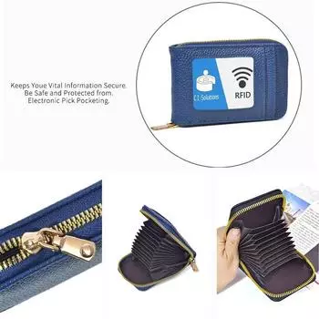 Мужской кошелек для карт, унисекс, кошелек, натуральная кожа, визитница, молния, защитный чехол для карт, ID, держатели для банковских карт, кошелек, кошелек