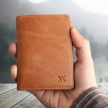 Мужской кошелек и визитница из натуральной кожи 1820