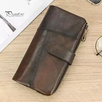 Мужской кошелек из искусственной кожи, 18 отделений для карт, 4 отделения для наличных, 2 кармана на молнии, отделения для фотографий, защита RFID, водонепроницаемый кошелек-органайзер для отца кофейный