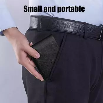 Мужской кошелек из искусственной кожи, однотонный, держатель для кредитных карт с несколькими карманами, складной карманный кошелек для деловых поездок, ежедневного использования чёрный