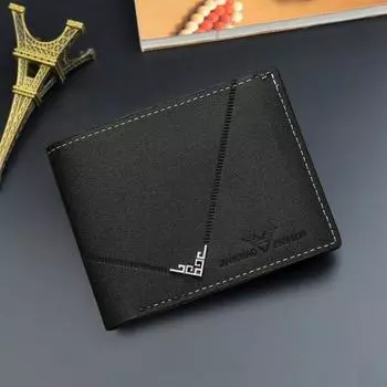 Мужской кошелек из искусственной кожи, однотонный, винтажный, большой емкости, с несколькими карманами, портативный коричневый