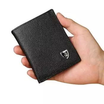 Мужской кошелек из искусственной кожи с отделением для наличных денег, карманами для карт, мини-двойной кошелек, держатель для кредитных карт для бизнеса кофейный