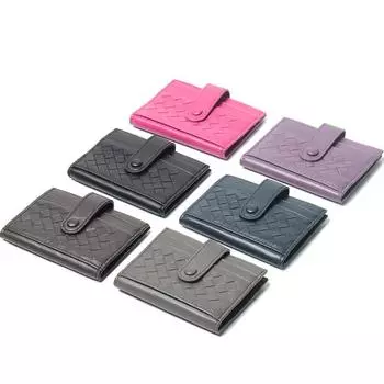 Мужской кошелек из кожи ручной работы, тонкий кошелек с короткой пряжкой, небольшая сумка для карт из овчины, простой женский кошелек розы красного