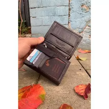 Мужской кошелек из натуральной кожи (12смX9см)