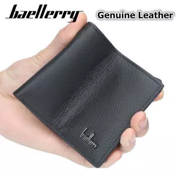 Мужской кошелек из натуральной кожи Baellerry, визитница из коровьей кожи, мягкий кошелек, кошельки