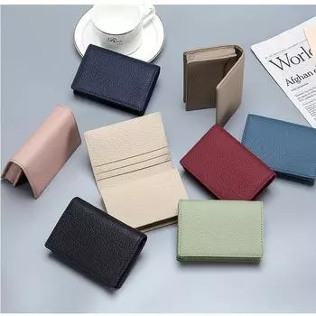 Мужской кошелек из натуральной кожи, держатель для кредитных карт, держатель для нескольких карт, женский кошелек из коровьей кожи, короткий кошелек, сумка для визитных карточек розовый