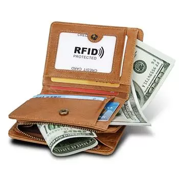 Мужской кошелек из натуральной кожи из воловьей кожи, карман для монет и держатель для карт, тонкие кошельки для мужчин, сумка для денег в стиле ретро для отдыха кофейный