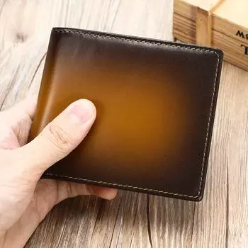 Мужской кошелек из натуральной кожи с защитой от краж, винтажный кожаный зажим для денег, чехол для карточек с несколькими отделениями чёрный