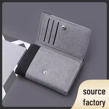 Мужской кошелек из парусины тройного сложения с несколькими отделениями для карт и держателем для удостоверения личности — компактный, легкий, вертикальный стиль для студентов.