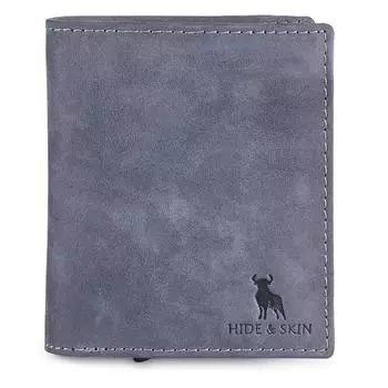 Мужской кошелек Manchester из натуральной кожи со съемным футляром для карт (Винтажный темно-синий)