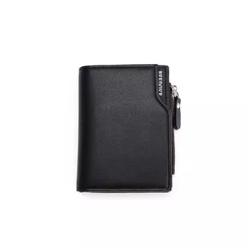 Мужской кошелек на молнии 2023 года: Компактная вертикальная конструкция с несколькими отделениями для карт и карманом для монет чёрный