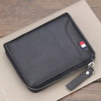 Мужской кошелек на молнии, короткий, большой емкости, модный, высококачественный, из искусственной кожи, кошельки с несколькими отделениями для монет и держателем для карт