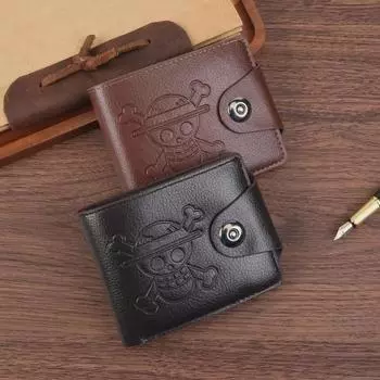 Мужской кошелек на молнии с мультяшным принтом и несколькими отделениями для карт кофейный