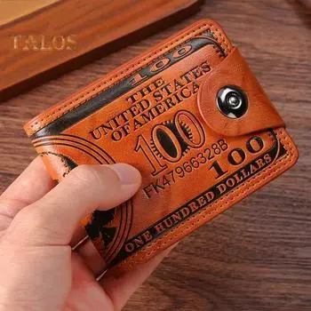 Мужской кошелек, однотонный, большой емкости, деловой стиль, несколько отделений, большая емкость, сложенный, твердый, с тиснением, портативный, держатель для кредитных карт, ID-карты, сумка для денег коричневый