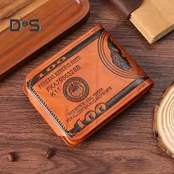 Мужской кошелек, однотонный, большой емкости, деловой стиль, несколько отделений, большая емкость, сложенный, твердый, с тиснением, портативный, держатель для кредитных карт, ID-карты, сумка для денег коричневый