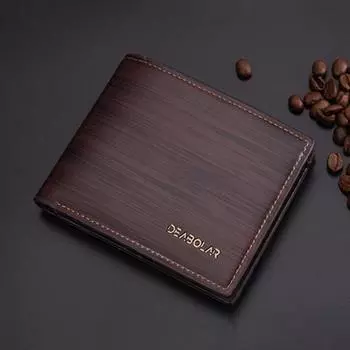 Мужской кошелек, однотонный, большой емкости, в деловом стиле, с несколькими слотами, большой емкости, с металлической этикеткой, прочный, портативный, держатель для кредитных карт, удостоверений личности темно-синий