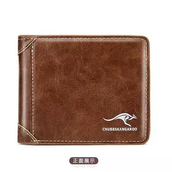 Мужской кошелек ручной работы с держателем для RFID-карт и окошком для удостоверения личности, большой емкости, модная мужская сумка для денег