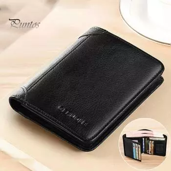 Мужской кошелек с блокировкой RFID, 3 в 1, искусственная кожа, 9 отделений для карт, 2 окошка для удостоверения личности, 2 отделения для наличных, короткий ретро-держатель для кредитных карт для путешествий, работы, вечеринок коричневый