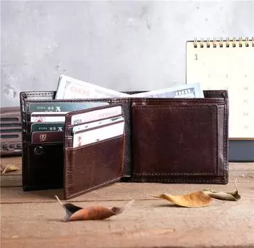 Мужской кошелек складной большой емкости с отделением для нескольких карт может хранить несколько кредитных карт и наличные деньги модный классический кошелек для мужчин мужские кошельки кожаные коричневый