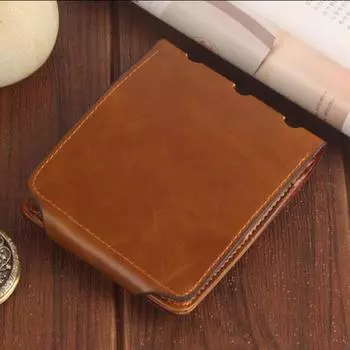 Мужской кошелек складной двойной из искусственной кожи портмоне держатель для карт и денег