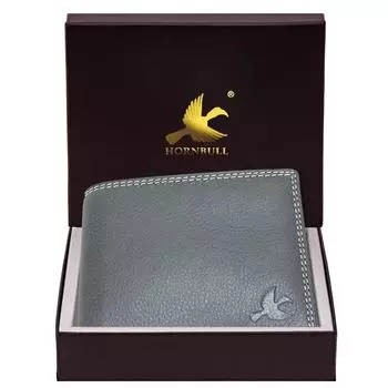 Мужской кошелек Stella Grey из натуральной кожи с блокировкой RFID серый