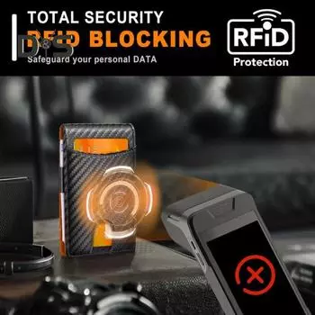 Мужской кошелек ультратонкий с блокировкой RFID и окошком для удостоверения личности, 9 карманов для кредитных карт, большая вместимость, искусственная кожа, портативный деловой кошелек чёрный