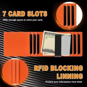 Мужской кошелек Yousheng, ультратонкий, с блокировкой RFID, окошком для удостоверения личности, 9 карманов для кредитных карт, большая вместимость, искусственная кожа, портативный деловой кошелек чёрный