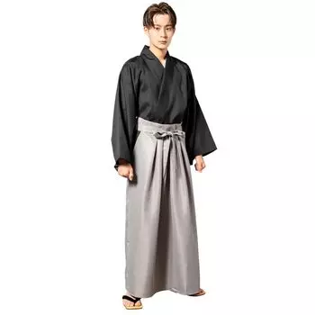 МУЖСКОЙ Косплей Хэллоуин Самурай Японский Стиль Черный Костюм Маскарадный Костюм [Прозрачный Камень] Мужской чёрный