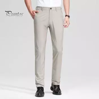 Мужской костюм, брюки, облегающие однотонные брюки на молнии и пуговицах, прямые официальные деловые брюки с карманами для офиса, длинные брюки для свиданий 31 белый