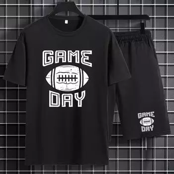 Мужской костюм-двойка, регби и футболка с графическим принтом «match day» S