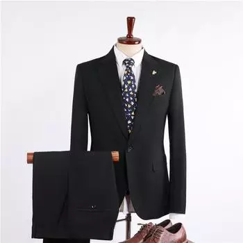 Мужской костюм, профессиональная официальная одежда, одежда для подружки невесты, устойчивое к морщинам свадебное платье, банковский костюм, рабочая одежда XXXXL чёрный