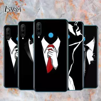 Мужской костюм, рубашка, галстук, мягкий силиконовый чехол из ТПУ для Huawei P40 P30 P20 Pro P10 P9 P8 Lite E Plus 2019 2017, чехол для телефона HuaweiP40 Lite E