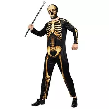 Мужской костюм скелета, костюм на Хэллоуин, комбинезон для взрослых, костюмы для мужчин, Забавный костюм для косплея, вечерние L
