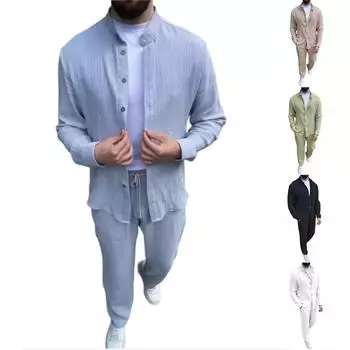 Мужской костюм, тонкий костюм-двойка, деловая вечеринка, пальто и брюки XXL чёрный