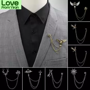 Мужской костюм воротник рубашки кисточка брошь орел ангел череп якорь значок ретро булавки свадебное платье праздничные украшения для шеи аксессуары № 28 -57
