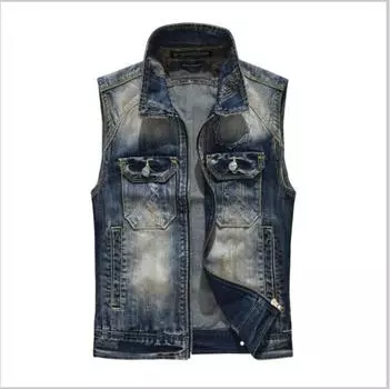 Мужской ковбойский жилет с лацканами + мотоциклетный мужской большой панк-тренд MJ8019P145 L