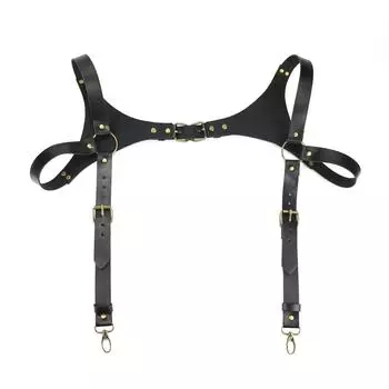 Мужской кожаный бандажный ремень декоративный ремень нагрудный ремень британский повседневный ремень с подтяжками плечевой ремень