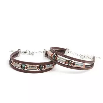 Мужской кожаный браслет ручной работы из веревки - украшения в европейском и американском стиле