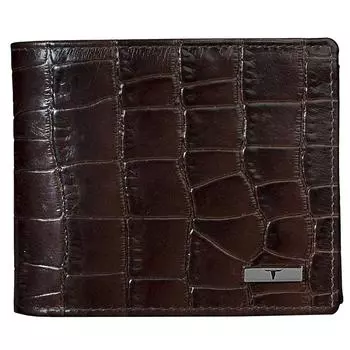 Мужской кожаный кошелек коричневого цвета с принтом «Стэн»