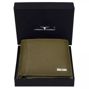 Мужской кожаный кошелек Oliver оливково-зеленого цвета